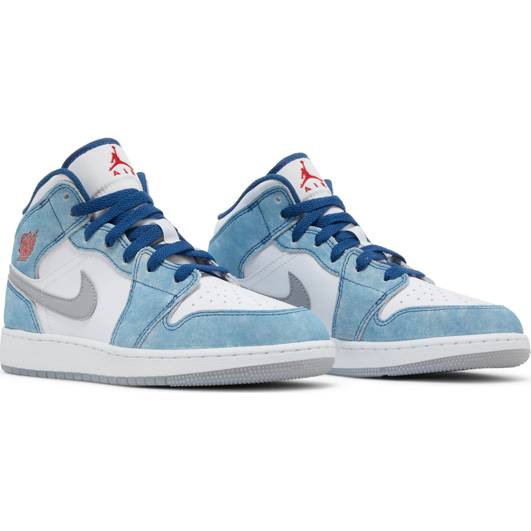 Nike Air Jordan 1 Mid French Blue Fire Red (GS)