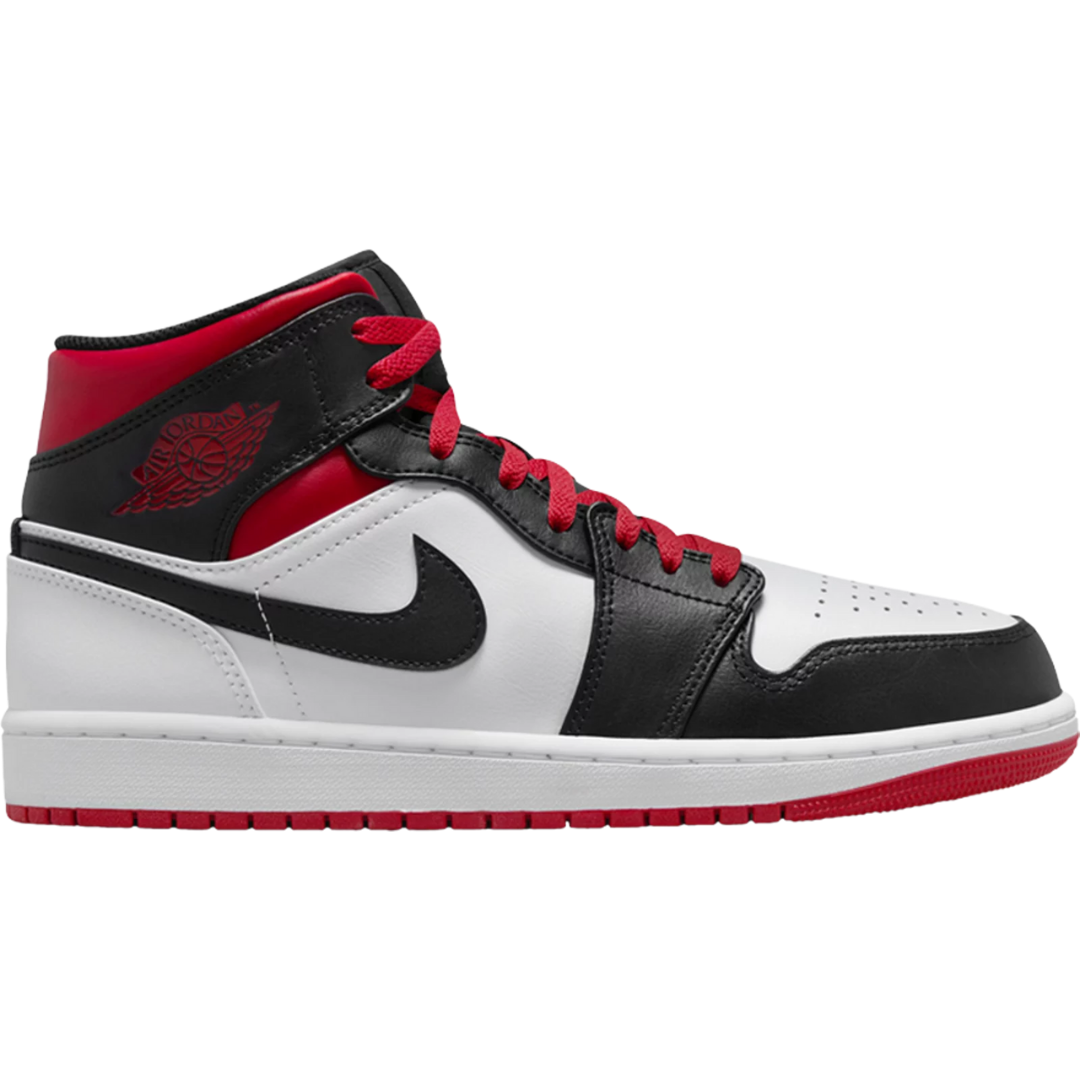 Nike Air Jordan 1 Mid Black Toe White Gym Red
