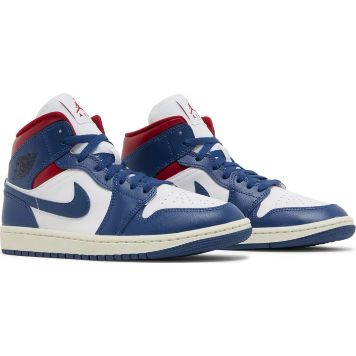 Nike Air Jordan 1 Mid French Blue Gym Red (W)