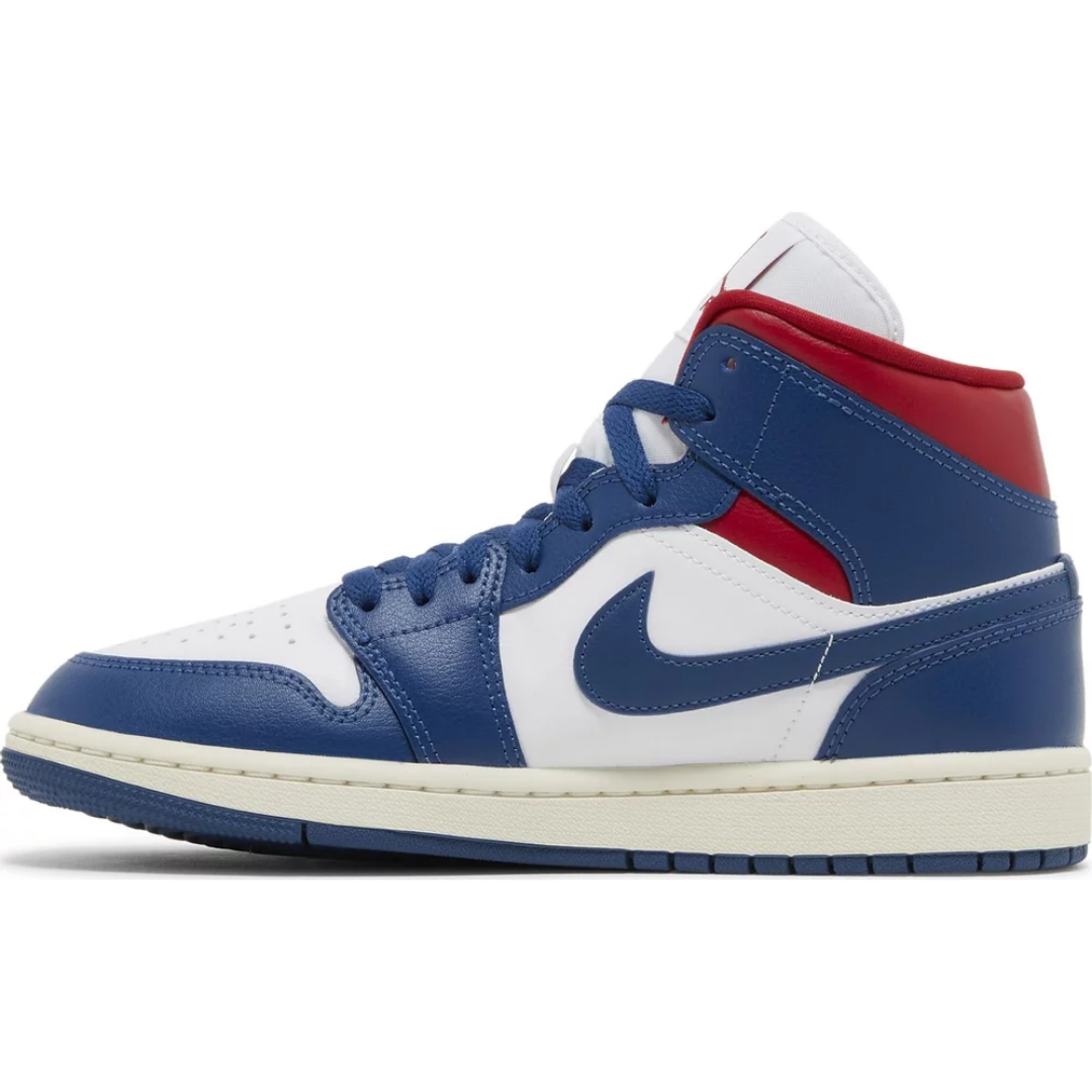 Nike Air Jordan 1 Mid French Blue Gym Red (W)