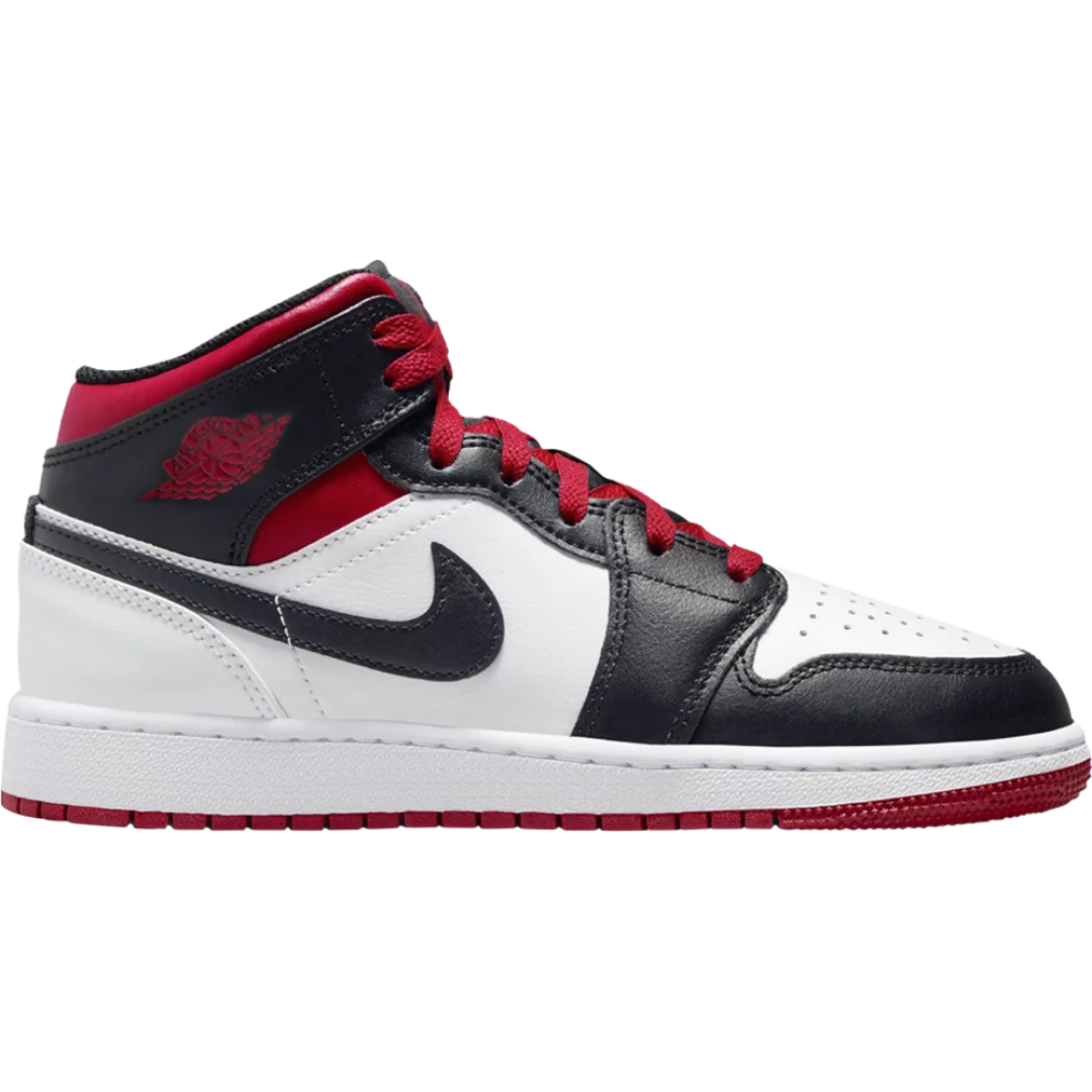 Nike Air Jordan 1 Mid Black Toe White Gym Red (GS)