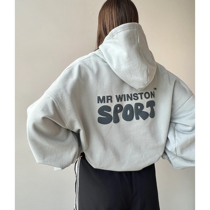 MR WINSTON Soft Grey Puff Hood